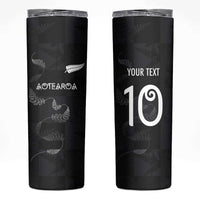 Custom New Zealand Rugby Skinny Tumbler All Silver Ferns Blacks