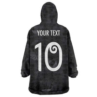Custom New Zealand Rugby Wearable Blanket Hoodie All Silver Ferns Blacks