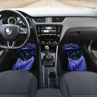 New Zealand Matariki Car Mats Maori Pattern and Matariki Sky Night LT03 Set 2pcs - Front Blue - Polynesian Pride