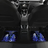 New Zealand Matariki Car Mats Maori Pattern and Matariki Sky Night LT03 Set 2pcs - Back Blue - Polynesian Pride