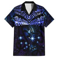 New Zealand Matariki Family Matching Short Sleeve Bodycon Dress and Hawaiian Shirt Maori Pattern and Matariki Sky Night