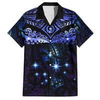 New Zealand Matariki Hawaiian Shirt Maori Pattern and Matariki Sky Night LT03 Blue - Polynesian Pride