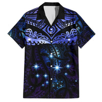 New Zealand Matariki Hawaiian Shirt Maori Pattern and Matariki Sky Night LT03 Blue - Polynesian Pride