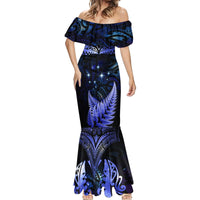 New Zealand Matariki Mermaid Dress Maori Pattern and Matariki Sky Night LT03 - Polynesian Pride