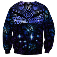 New Zealand Matariki Sweatshirt Maori Pattern and Matariki Sky Night