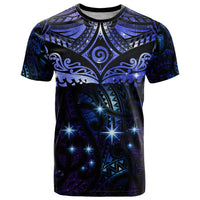 New Zealand Matariki T Shirt Maori Pattern and Matariki Sky Night