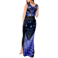 New Zealand Matariki Tank Maxi Dress Maori Pattern and Matariki Sky Night LT03 - Polynesian Pride