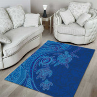 Hawaiian Turtles and Polynesian Art Tattoo Area Rug Ocean Abyss