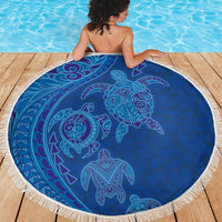Hawaiian Turtles and Polynesian Art Tattoo Beach Blanket Ocean Abyss LT03 - Polynesian Pride