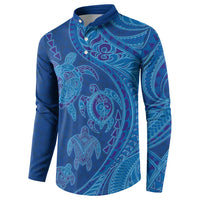 Hawaiian Turtles and Polynesian Art Tattoo Button Sweatshirt Ocean Abyss LT03 - Polynesian Pride