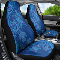 Hawaiian Turtles and Polynesian Art Tattoo Car Seat Cover Ocean Abyss