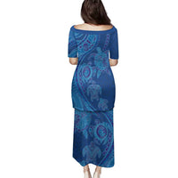 Hawaiian Turtles and Polynesian Art Tattoo Family Matching Puletasi and Hawaiian Shirt Ocean Abyss