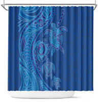 Hawaiian Turtles and Polynesian Art Tattoo Shower Curtain Ocean Abyss