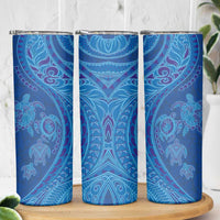 Hawaiian Turtles and Polynesian Art Tattoo Skinny Tumbler Ocean Abyss