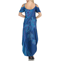 Hawaiian Turtles and Polynesian Art Tattoo Summer Maxi Dress Ocean Abyss