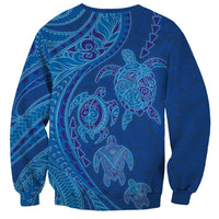 Hawaiian Turtles and Polynesian Art Tattoo Sweatshirt Ocean Abyss LT03 - Polynesian Pride