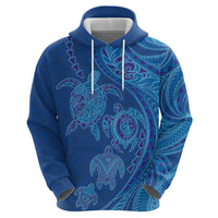 Hawaiian Turtles and Polynesian Art Tattoo Zip Hoodie Ocean Abyss