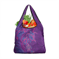 Hawaiian Turtles and Polynesian Art Tattoo Grocery Bag Dusky Violet LT03 1-pack One Size Purple - Polynesian Pride