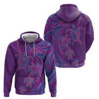 Hawaiian Turtles and Polynesian Art Tattoo Hoodie Dusky Violet