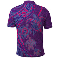 Hawaiian Turtles and Polynesian Art Tattoo Polo Shirt Dusky Violet
