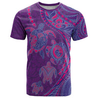 Hawaiian Turtles and Polynesian Art Tattoo T Shirt Dusky Violet