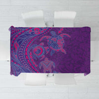 Hawaiian Turtles and Polynesian Art Tattoo Tablecloth Dusky Violet LT03 Purple - Polynesian Pride