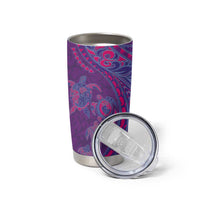 Hawaiian Turtles and Polynesian Art Tattoo Tumbler Cup Dusky Violet