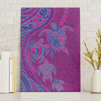 Hawaiian Turtles and Polynesian Art Tattoo Canvas Wall Art Cerise LT03 Without Frame Pink - Polynesian Pride