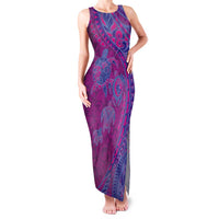 Hawaiian Turtles and Polynesian Art Tattoo Family Matching Tank Maxi Dress and Hawaiian Shirt Cerise