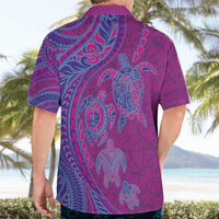 Hawaiian Turtles and Polynesian Art Tattoo Hawaiian Shirt Cerise LT03 - Polynesian Pride