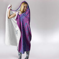 Hawaiian Turtles and Polynesian Art Tattoo Hooded Blanket Cerise LT03 - Polynesian Pride