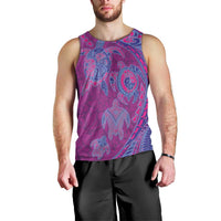 Hawaiian Turtles and Polynesian Art Tattoo Men Tank Top Cerise LT03 - Polynesian Pride
