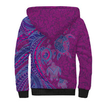 Hawaiian Turtles and Polynesian Art Tattoo Sherpa Hoodie Cerise LT03 - Polynesian Pride