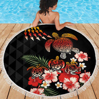 Hawaiian Hibiscus Turtle and Tropical Flower Beach Blanket Dynamic Vibe LT03 - Polynesian Pride