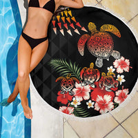 Hawaiian Hibiscus Turtle and Tropical Flower Beach Blanket Dynamic Vibe LT03 - Polynesian Pride