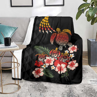 Hawaiian Hibiscus Turtle and Tropical Flower Blanket Dynamic Vibe LT03 - Polynesian Pride