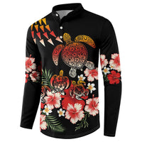 Hawaiian Hibiscus Turtle and Tropical Flower Button Sweatshirt Dynamic Vibe LT03 - Polynesian Pride
