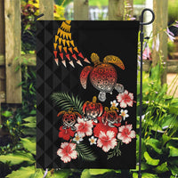 Hawaiian Hibiscus Turtle and Tropical Flower Garden Flag Dynamic Vibe