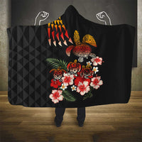 Hawaiian Hibiscus Turtle and Tropical Flower Hooded Blanket Dynamic Vibe LT03 - Polynesian Pride