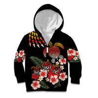 Hawaiian Hibiscus Turtle and Tropical Flower Kid Hoodie Dynamic Vibe