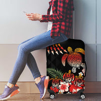 Hawaiian Hibiscus Turtle and Tropical Flower Luggage Cover Dynamic Vibe