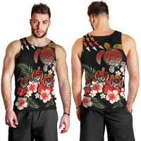Hawaiian Hibiscus Turtle and Tropical Flower Men Tank Top Dynamic Vibe LT03 - Polynesian Pride