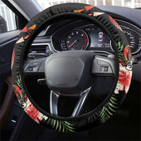 Hawaiian Hibiscus Turtle and Tropical Flower Steering Wheel Cover Dynamic Vibe