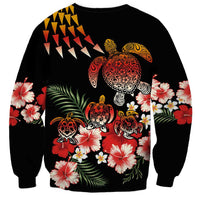 Hawaiian Hibiscus Turtle and Tropical Flower Sweatshirt Dynamic Vibe LT03 - Polynesian Pride