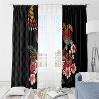 Hawaiian Hibiscus Turtle and Tropical Flower Window Curtain Dynamic Vibe LT03 - Polynesian Pride