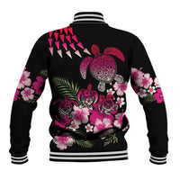 Hawaiian Hibiscus Turtle and Tropical Flower Baseball Jacket Sweet Vibe LT03 - Polynesian Pride