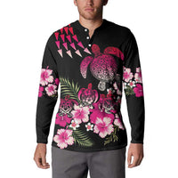 Hawaiian Hibiscus Turtle and Tropical Flower Button Sweatshirt Sweet Vibe LT03 - Polynesian Pride