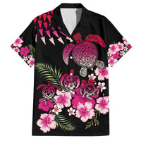 Hawaiian Hibiscus Turtle and Tropical Flower Family Matching Off The Shoulder Long Sleeve Dress and Hawaiian Shirt Sweet Vibe