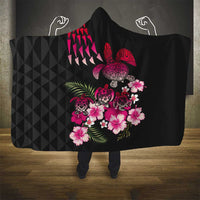 Hawaiian Hibiscus Turtle and Tropical Flower Hooded Blanket Sweet Vibe LT03 - Polynesian Pride