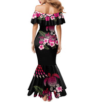 Hawaiian Hibiscus Turtle and Tropical Flower Mermaid Dress Sweet Vibe